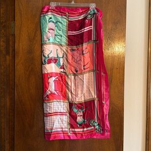 Pink and Blue Horse Scarf